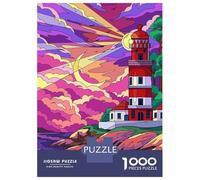 for Adults 1000 Piece Jigsaw Puzzle Vibrant Lighthouse at Sunset Teenager Puzzles Toy Wall Decor Stress Reliever Fun at Home Activities, 70x50cm/1000pcs
