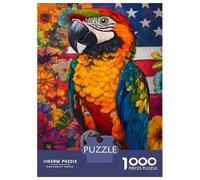 for Adults 1000 Piece Jigsaw Puzzle Vibrant Parrot & Floral Art Jigsaw Puzzle Brain Teaser Game Hand Speed Race Fun Activities at Home 70x50cm/1000pcs