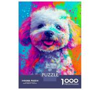 for Adults 1000 Piece Jigsaw Puzzle Vibrant Poodle Splash Jigsaw for Adults Hands-on Game Wall Decoration Fun at Home Activities, 70x50cm/1000pcs