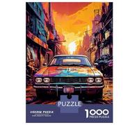 for Adults 1000 Piece Jigsaw Puzzle Vintage Car in Urban Landscape Puzzle for Adults Relaxing Games Birthday Present Unique Birthday And Xmas Gifts 38x26cm/1000pcs