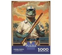 for Adults 1000 Piece Jigsaw Puzzle Vintage Saurian Slugger 5 Jigsaw for Adults Family Game Improve Memory Christmas Birthday Gifts 70x50cm/1000pcs