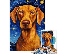 for Adults 1000 Piece Jigsaw Puzzle Vizsla Dog Starry Night Fun at Home Activities, Presents for Women Fun Games for And from 14 Years And over (50x75cm)