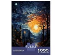 for Adults 1000 Piece Jigsaw Puzzle Whimsical Night Sky Art Print Puzzles for Adults Toy Wall Decor Pattern Assembly Unique Birthday And Xmas Gifts 52x38cm/1000pcs