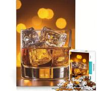 for Adults 1000 Piece Jigsaw Puzzle Whiskey on The Rocks Fun Games Challenging To Complete Improving Love between Couples 38x26cm