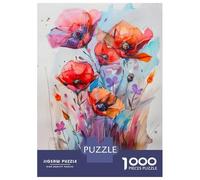 for Adults 1000 Piece Jigsaw Puzzle Wild Flowers Watercolor Jigsaw Brain Teaser Game Home Decoration Unique Birthday And Xmas Gifts 70x50cm/1000pcs