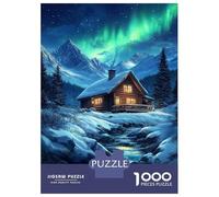 for Adults 1000 Piece Jigsaw Puzzle Winter Cabin by The Stream Jigsaw Puzzle Brain Teaser Game Hand Speed Race Fun Activities at Home 38x26cm/1000pcs