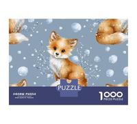for Adults 1000 Piece Jigsaw Puzzle Winter Foxes Illustration Adult Jigsaw Toy Wall Decor Difficult Challenge Fun at Home Activities, 38x26cm/1000pcs
