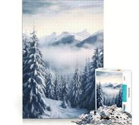 for Adults 1000 Piece Jigsaw Puzzle Winter Pines Bliss Fun Games Challenging To Complete Improving Love between Couples 38x52cm