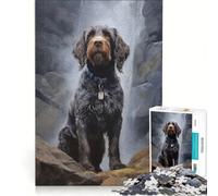 for Adults 1000 Piece Jigsaw Puzzle Wirehaired Pointing Griffo Fun Games Challenging To Complete Improving Love between Couples 38x26cm