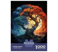 for Adults 1000 Piece Jigsaw Puzzle Yin Yang Tree Art Print Adult Puzzles Hands-on Game Birthday Present Fun at Home Activities, 52x38cm/1000pcs