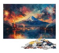 for Adults 1000 Piece Mount Fuji, Japan Jigsaw Puzzle for Adults Wood Jigsaw Fun Puzzles Games (size 75x50cm)