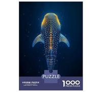 for Adults 1000 Piece Puzzle Abstract Whale Shark Gold Puzzles for Adults Hands-on Game Staycation Kill Time Unique Gifts for Birthday And Christmas 52x38cm/1000pcs