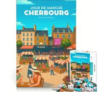 for Adults 1000 Piece Puzzle Affiche Cherbourg | 38x26cm Impossible game Challenging To Complete Antistress Vacation at home Killing time