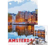 for Adults 1000 Piece Puzzle Amsterdam Family Game Home Art Decor Toy Wall Decor Unique Gifts for Birthday And Christmas (38x26cm)