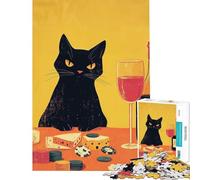 for Adults 1000 Piece Puzzle Angry Cat at Poker Table Fun at Home Activities, Precision Cutting Practical Game Suitable for Ages 14 And Up (38X26CM)