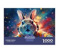 for Adults 1000 Piece Puzzle Astronaut Rabbit in Space Puzzles for Adults Brain Teaser Game Perfect Decoration Difficult And Challenge 38x26cm/1000pcs