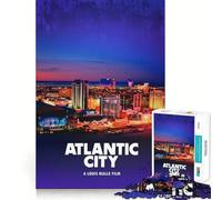 for Adults 1000 Piece Puzzle Atlantic City Exact Cut Art Brain Skill Play Leisure Play Fun Birthday Art Gift (38x52cm)