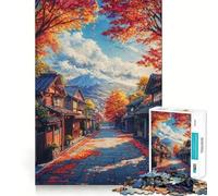 for Adults 1000 Piece Puzzle Autumn Path to Fuji- Exact Cut Art Brain Skill Play Leisure Play Fun Birthday Art Gift (50x75cm)