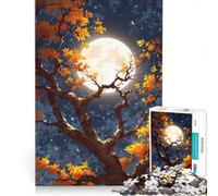 for Adults 1000 Piece Puzzle Autumn Tree Under Moonlight, Educational Toy, Parent-child Interaction, Deal As Gifts for The Whole Family 50x75cm