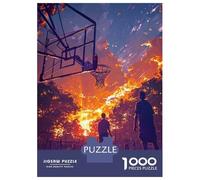 for Adults 1000 Piece Puzzle Basketball Sports Sunset Puzzles for Adults Brain Teaser Game Perfect Decoration Difficult And Challenge 38x26cm/1000pcs