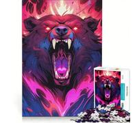for Adults 1000 Piece Puzzle Bear Grizzly Fury, Hands-on Game, Interesting Stress Reduction, Unique Birthday And Gifts 50x75cm