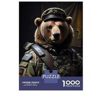 for Adults 1000 Piece Puzzle Bear Soldier Funny Jigsaws for Adults Toy Wall Decor Enhance Memory Unique Gifts for Birthday And Christmas 38x26cm/1000pcs