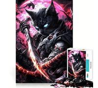 for Adults 1000 Piece Puzzle Black Demon Cat Tight Fit Play, Brain Game Gift, Chill Play Time, Birthday Fun Play (38x26cm)