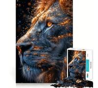 for Adults 1000 Piece Puzzle Black Lion Gold Livery Tight Fit Play,Brain Game Gift,Chill Play Time,Birthday Fun Play (38x26cm)