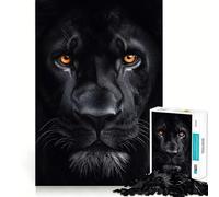 for Adults 1000 Piece Puzzle Black Lion Tight Fit Play, Brain Game Gift, Chill Play Time, Birthday Fun Play (38x52cm)