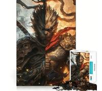 for Adults 1000 Piece Puzzle Black Myth Wukong Clean Cut Piece, Smart Brain Activity, Calm Time Fun, Birthday Art Gift (50x75cm)