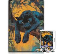 for Adults 1000 Piece Puzzle Black Panther Majesty in Hiding For Family Fun Funny Gift for And from 14 Years And over (size 38x52cm)
