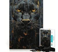 for Adults 1000 Piece Puzzle Black Panther Tan Wall Art Tight Fit Play,Brain Game Gift,Chill Play Time,Birthday Fun Play (38x52cm)