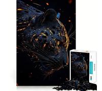 for Adults 1000 Piece Puzzle Black Panther with Glowing Spots Tight Fit Play, Brain Game Gift, Chill Play Time, Birthday Fun Play (50x75cm)