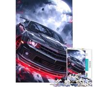 for Adults 1000 Piece Puzzle Black Red Neon Supercar Help The Brain Exercise Staycation Kill Time Family Games for And 14 Years And over (38x26cm)