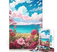 for Adults 1000 Piece Puzzle Blooms by The Shore Tight Fit Play,Brain Game Gift,Chill Play Time,Birthday Fun Play (38x52cm)