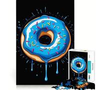 for Adults 1000 Piece Puzzle Blue Chalk Donut Painting Tight Fit Play, Brain Game Gift, Chill Play Time, Birthday Fun Play (50x75cm)