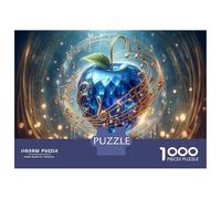 for Adults 1000 Piece Puzzle Blue Crystal Apple Music Notes Jigsaw Puzzle Toy Wall Decor A Work of Art Unique Gifts for Birthday And Christmas 52x38cm/1000pcs