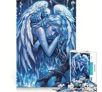 for Adults 1000 Piece Puzzle Blue Neon Sleeping Angels, Hands-on Game, Interesting Stress Reduction, Unique Birthday And Gifts 38x26cm