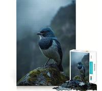 for Adults 1000 Piece Puzzle Blue Songbird in Misty Mountains Tight Fit Play,Brain Game Gift,Chill Play Time,Birthday Fun Play (38x26cm)
