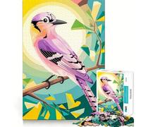 for Adults 1000 Piece Puzzle Blush Orchid︰ The Eurasian Jay in Geometric Nature Tight Fit Play, Brain Game Gift, Chill Play Time, Birthday Fun Play (38x52cm)