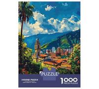 for Adults 1000 Piece Puzzle Bogota, Colombia Cityscape Illustration Puzzles for Adults Hands-on Game Staycation Kill Time Unique Gifts for Birthday And Christmas 52x38cm/1000pcs