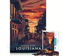 for Adults 1000 Piece Puzzle Bourbon Street Louisiana Exact Cut Art Brain Skill Play Leisure Play Fun Birthday Art Gift (50x75cm)