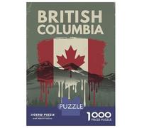 for Adults 1000 Piece Puzzle British Columbia Flag Jigsaws for Adults Toy Wall Decor Enhance Memory Unique Gifts for Birthday And Christmas 38x26cm/1000pcs
