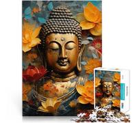 for Adults 1000 Piece Puzzle Buddha Art - Gold Buddha Made of cardboard Suitable for ages 14 and up Work of art Difficult Hard Gifts for Women Men 。size：26x38cm/10.24x14.96inch
