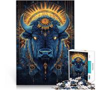 for Adults 1000 Piece Puzzle “bull head art” Made of wood，for and 14 years and over for educational game challenge toy Great gift for gaming。size：50x75cm/14.96x20.47inch