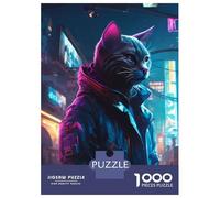 for Adults 1000 Piece Puzzle Cat Futuristic Puzzles for Adults Hands-on Game Staycation Kill Time Unique Gifts for Birthday And Christmas 38x26cm/1000pcs