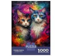 for Adults 1000 Piece Puzzle Cats Painting Puzzles for Adults Hands-on Game Staycation Kill Time Unique Gifts for Birthday And Christmas 38x26cm/1000pcs