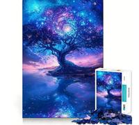 for Adults 1000 Piece Puzzle Celestial Starlight Grove Seamless Cut Game Problem Solve Toy Casual Play Game Xmas Scene Art (50x75cm)