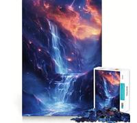 for Adults 1000 Piece Puzzle Celestial Waterfall Seamless Cut Game Problem Solve Toy Casual Play Game Xmas Scene Art (50x75cm)