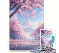 for Adults 1000 Piece Puzzle Cherry Blossom Dreams Seamless Cut Game Problem Solve Toy Casual Play Game Xmas Scene Art (50x75cm)
